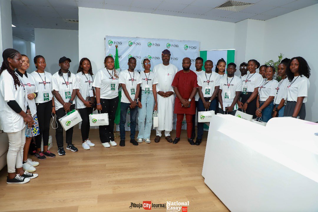 PCNGInitiative's tweet photo. Abuja City Journal @AbjCityJournals National Essay Competition participants got to engage with Engr. Michael Oluwagbemi @busanga, PCNGI's program director, and learn about President Tinubu's @officialABAT initiatives on clean energy and CNG.

[PHOTOS] https://t.co/Pd5H4IJleZ