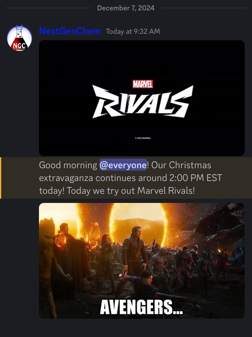NextGenChem_'s tweet photo. See you at 2:00 PM as we continue our Christmas extravaganza all of December! https://t.co/2kIYq7viNV