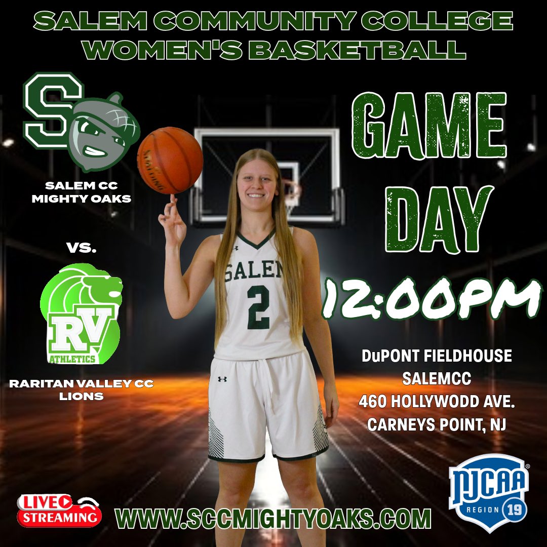 🚨 Women’s Basketball Back at the DuPont Fieldhouse!! Game Day!!!🏀🏀🏀🏀🏀🏀🏀🏀🏀🏀🏀
🆚:  Raritan Valley CC
⏰:  12:00PM
📍: DuPont Fieldhouse, 460 Hollywood Ave. Carneys Point, NJ.
💻:  Stream Link : youtube.com/live/XPemAvfaI…