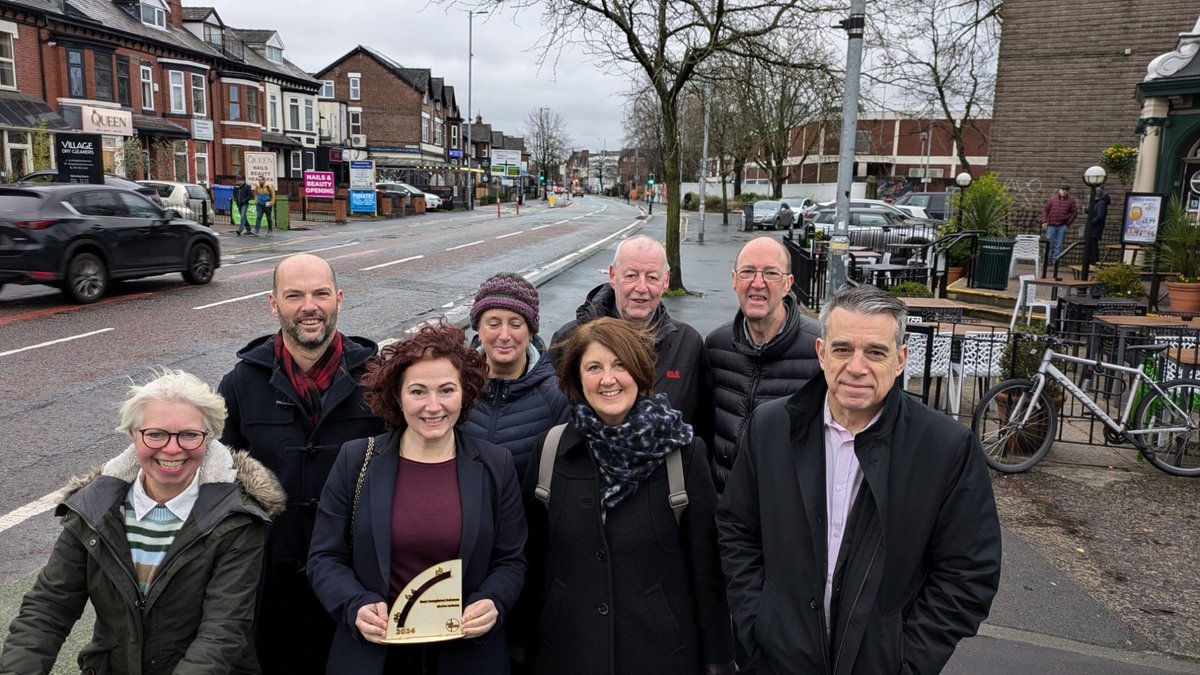 Thank you to <a href="/WalkRideGM/">Walk Ride GM</a> for the award for Best Scheme 2024 for the Chorlton cycleway.  🎉👏🎉🚴🏽‍♂️🚴🏿‍♀️ <a href="/jeffsmithmp/">Jeff Smith</a>, <a href="/MShiltonGodwin/">MandieShiltonGodwin</a> <a href="/mathewhbenham/">mathew benham</a> <a href="/JoMidge/">Joanna Midgley</a> <a href="/AngelikiStg/">Angeliki Stogia</a> <a href="/kirwin_mc/">TInaKirwinMcGinley</a> <a href="/hacking4chorltz/">hacking4chorlton</a> , Dave Rawson.