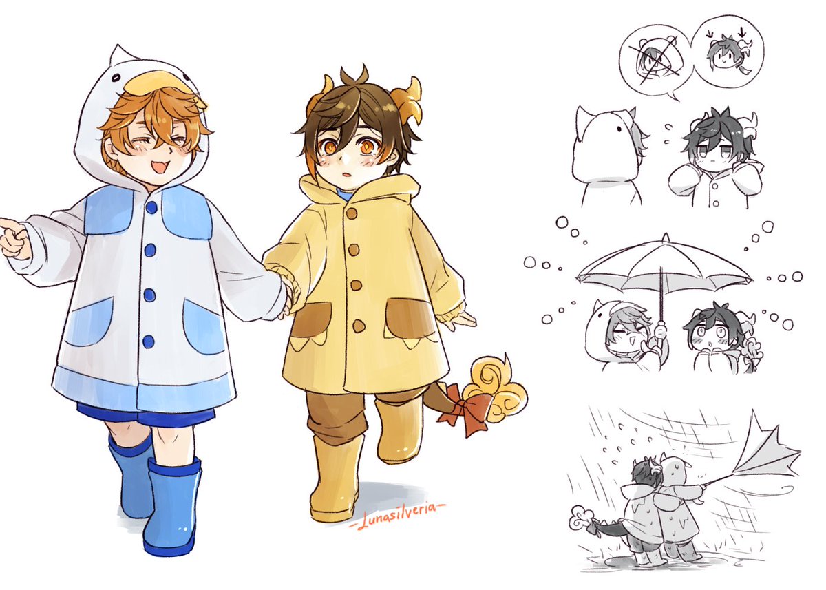Super late art for Day 2 #tartaliweek2024 , Childhood Friends

Bebetaru and Bebeli in the rain ☺️(bc it's been raining everyday here) #tartali