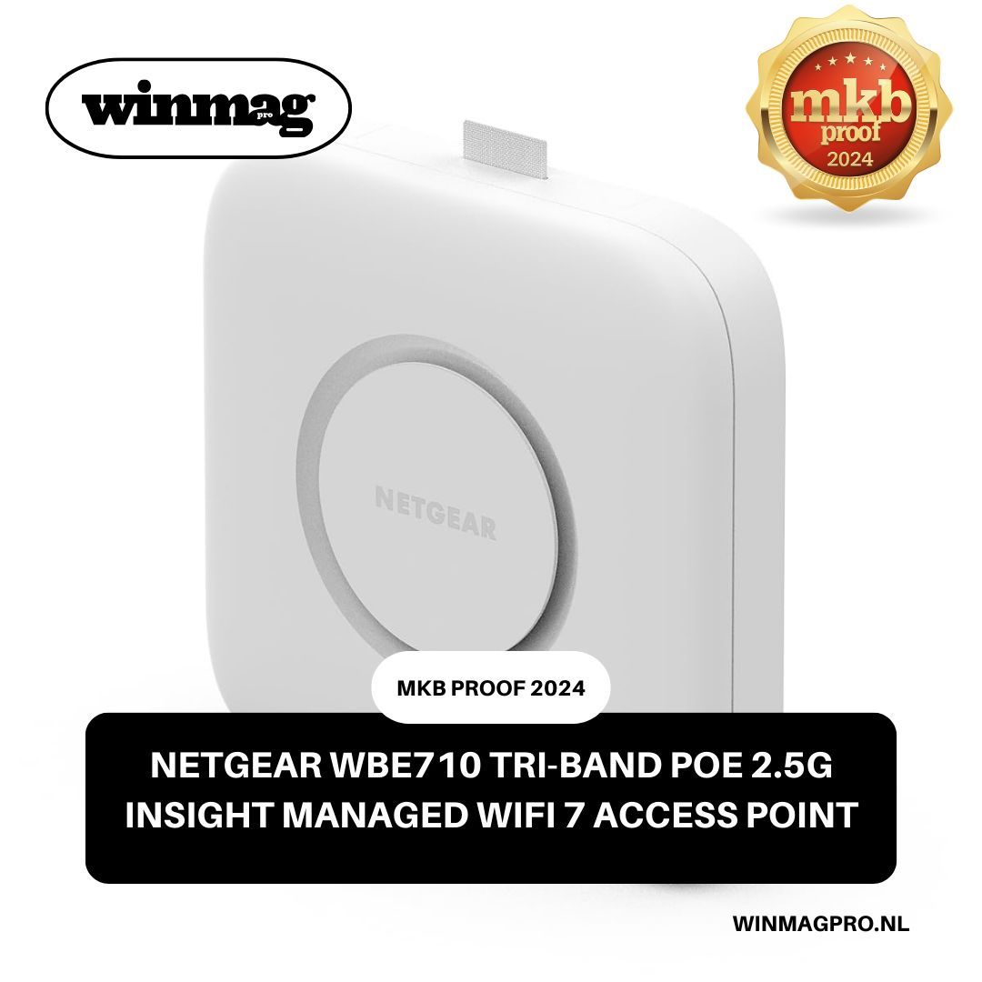 📶 <a href="/NETGEAR/">NETGEAR</a> WBE710: WiFi 7 voor bedrijven

Razendsnel, tri-band WiFi 7 (9,4 Gbps) en 2,5G PoE+ Ethernet. Eenvoudig beheer via NETGEAR Insight. Perfect voor kantoren en gedeelde werkplekken. 🚀
Lees verder👇 
buff.ly/4f06VCZ

<a href="/netgear_benelux/">NETGEAR_BeNeLux</a> <a href="/NETGEAR/">NETGEAR</a>
#WiFi7 #NETGEAR