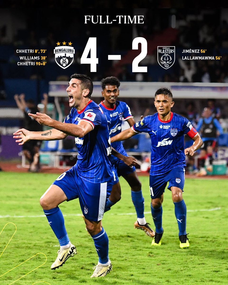bengalurufc's tweet photo. FULL TIME. SUPER SATURDAY! 

#WeAreBFC #BFCKBFC #ನೀಲಿಎಂದೆಂದಿಗೂ https://t.co/yBsF6RJjR9