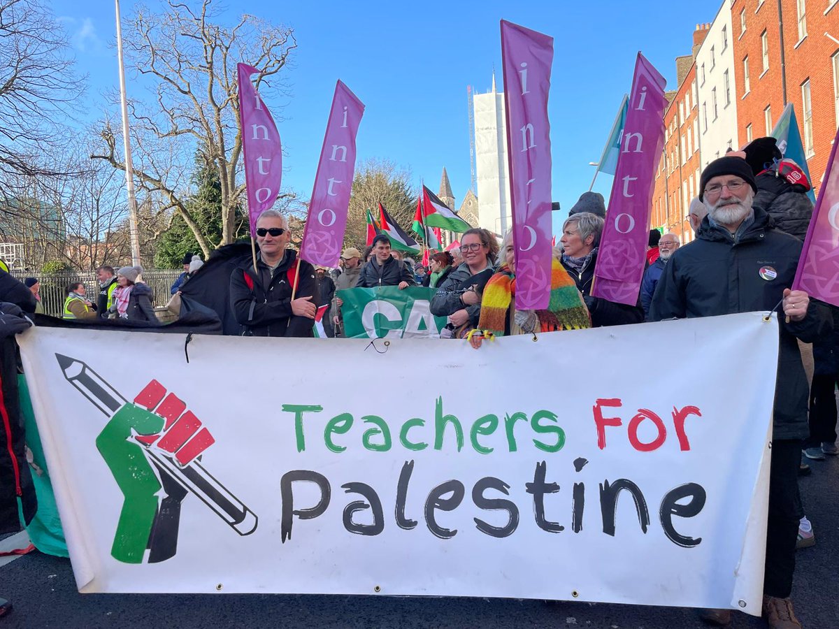 INTOnews's tweet photo. INTO members joining the @ipsc48 march today showing our solidarity with Palestine and demanding #SanctionsNow https://t.co/zVbAYwtuUr