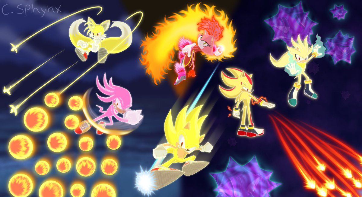 CiroSphynx's tweet photo. Finally, I've got all the super forms! (modern ones at least)
#SuperSonic #BurningBlaze #SuperShadow #SuperSilver #SuperKnuckles #SuperTails #SonicRush #SonicRushAdventure #SonictheHedgehog2006 #Sonic06 #Sonic2006 #SonicHeroes https://t.co/yUNsnUnid1