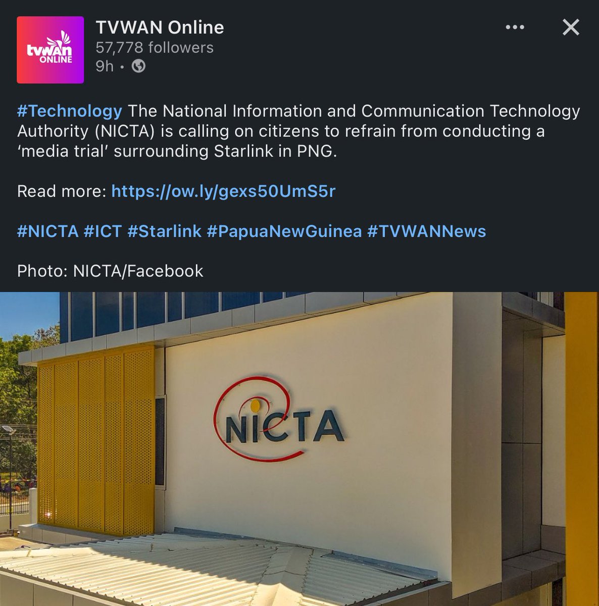 CJNiara's tweet photo. Freedom of speech for Starlink in PNG. What are you ISP companies afraid of? https://t.co/tn9iKTWL4C