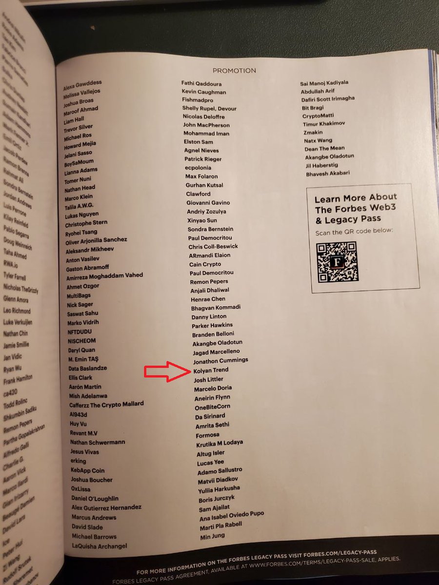 WOW!!! My name was printed in the new edition of <a href="/ForbesWeb3/">Forbes Web3</a> , <a href="/Forbes/">Forbes</a> 🥳🤩💖