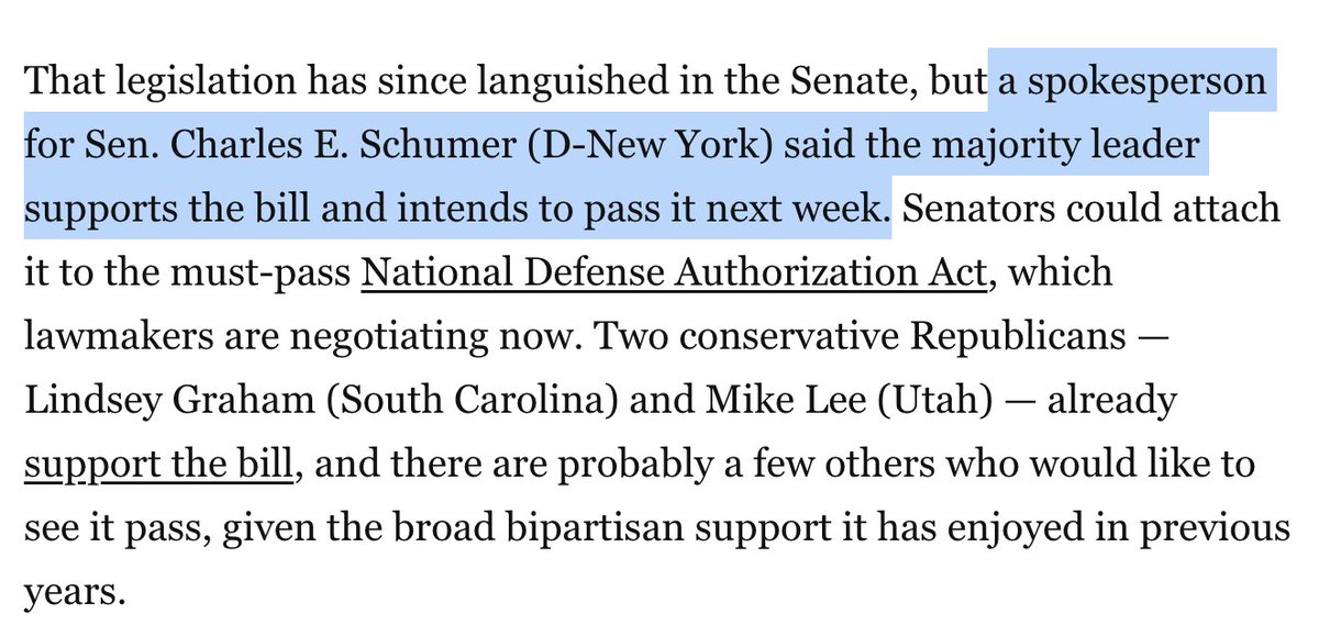Freedom of the Press (@freedomofpress) on Twitter photo BREAKING: The @WashingtonPost says <a href="/SenSchumer/">Chuck Schumer</a> "intends to pass" the PRESS Act as soon as next week.
Now is the time to contact your senator and urge them to support it.
Let them and <a href="/chuckschumer/">Chuck Schumer</a> know how important this is! washingtonpost.com/opinions/2024/⦠BREAKING: The @WashingtonPost says <a href="/SenSchumer/">Chuck Schumer</a> "intends to pass" the PRESS Act as soon as next week.
Now is the time to contact your senator and urge them to support it.
Let them and <a href="/chuckschumer/">Chuck Schumer</a> know how important this is! washingtonpost.com/opinions/2024/ā¦
