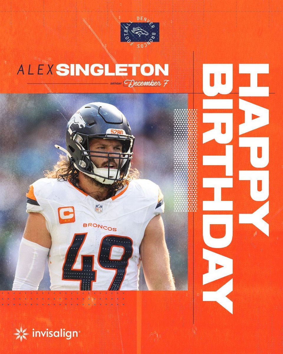 Broncos's tweet photo. RT to help us wish ILB @alexsingleton49 a happy birthday! 🥳

#WPMOYChallenge https://t.co/xDhIc6byxd