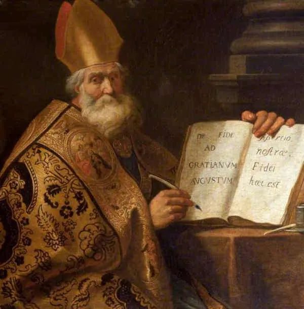 TaylorRMarshall's tweet photo. Happy feast day of Saint Ambrose!!!

He baptized St Augustine!

Doctrines taught by Ambrose:

Infant baptism
Baptismal regeneration 
Real Presence of Christ in Eucharist 
Bishops, priests, deacons
Holy Trinity 
Jesus as fully God and fully man
Sunday as the Christian holy day
Mary as Mother of God
Veneration of Saints and their relics