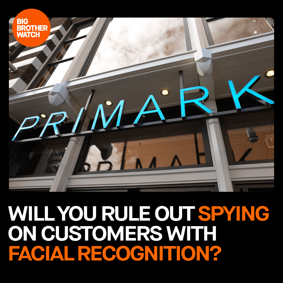 SteveOram21's tweet image. @Primark can you commit to not using live facial recognition on your customers?  

Facial recognition is a dangerous reversal of the presumption of innocence - the foundation of our democracy and freedom.  

#StopFacialRecognition