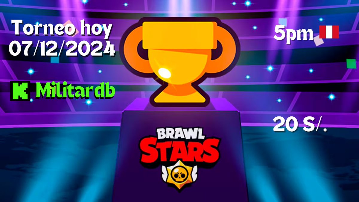 Hola chicos hoy hay torneo por S/. 20!!

Requisito :

Seguirme en kick.com/militardb

incripciones en : discord.gg/cMApvwUh

RT  🔄y FAV❤️