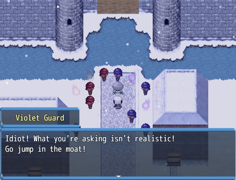Working slowly but surely on a new town in Update 0.3.7-P3 this #ScreenshotSaturday. Here's a look at...

...well, that's rude! There's something going on in this town, and Brill's going to get to the bottom of it.
doctorspacebar.itch.io/ruphand-an-apo…
#rpg #rpgmaker #indiedev #solodev