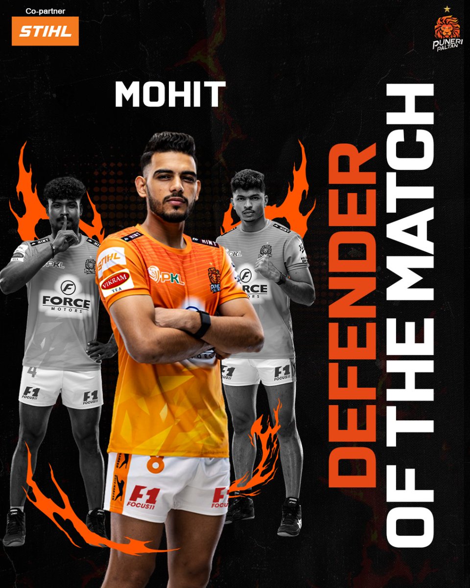 PuneriPaltan's tweet photo. Form is temporary, but class is permanent!
#mohit_goyat back with a bang 💥
Owning the mat like never before 💪
#Match17 | #UPYvsPUN | #PuneriPaltan | #PaltangiriContinues | #पुन्हाहोऊदेPaltangiri | #PKL11 | #ProKabaddi https://t.co/gNcIARU5yJ