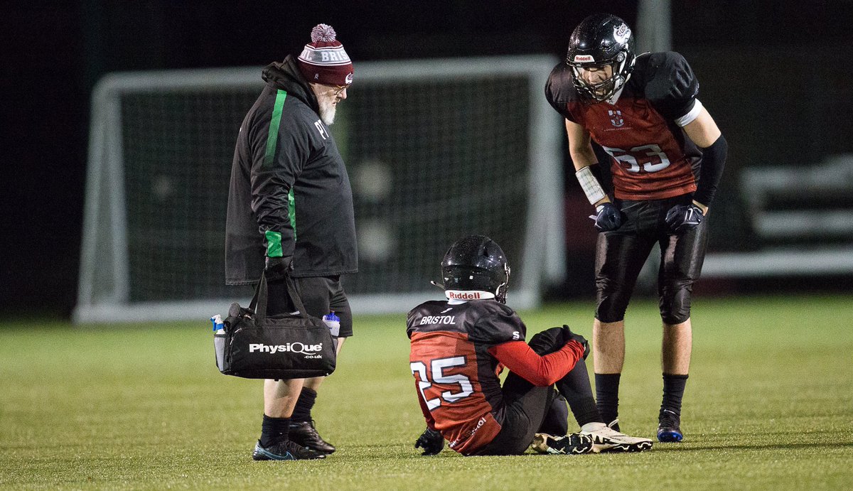MartinPreedy's tweet photo. @HanhamPhysio in action at last night's BUCS game between @BristolCuda and @SwanseaTitans Ably assisted by @gary_gardener https://t.co/7dcpKWGE7U