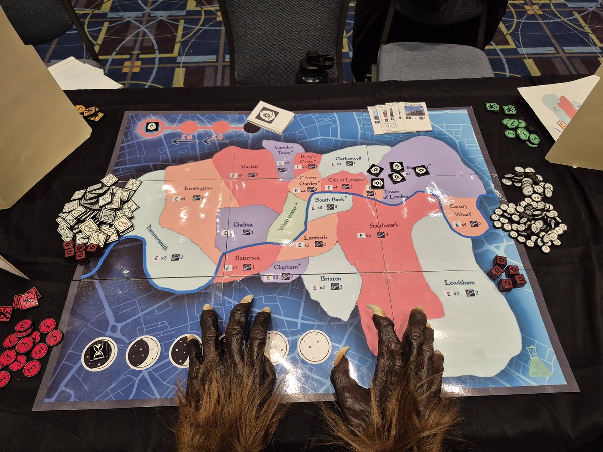 Today's setup for Werewolves of London at <a href="/TheUnpub/">The Unpublished Games Network</a>