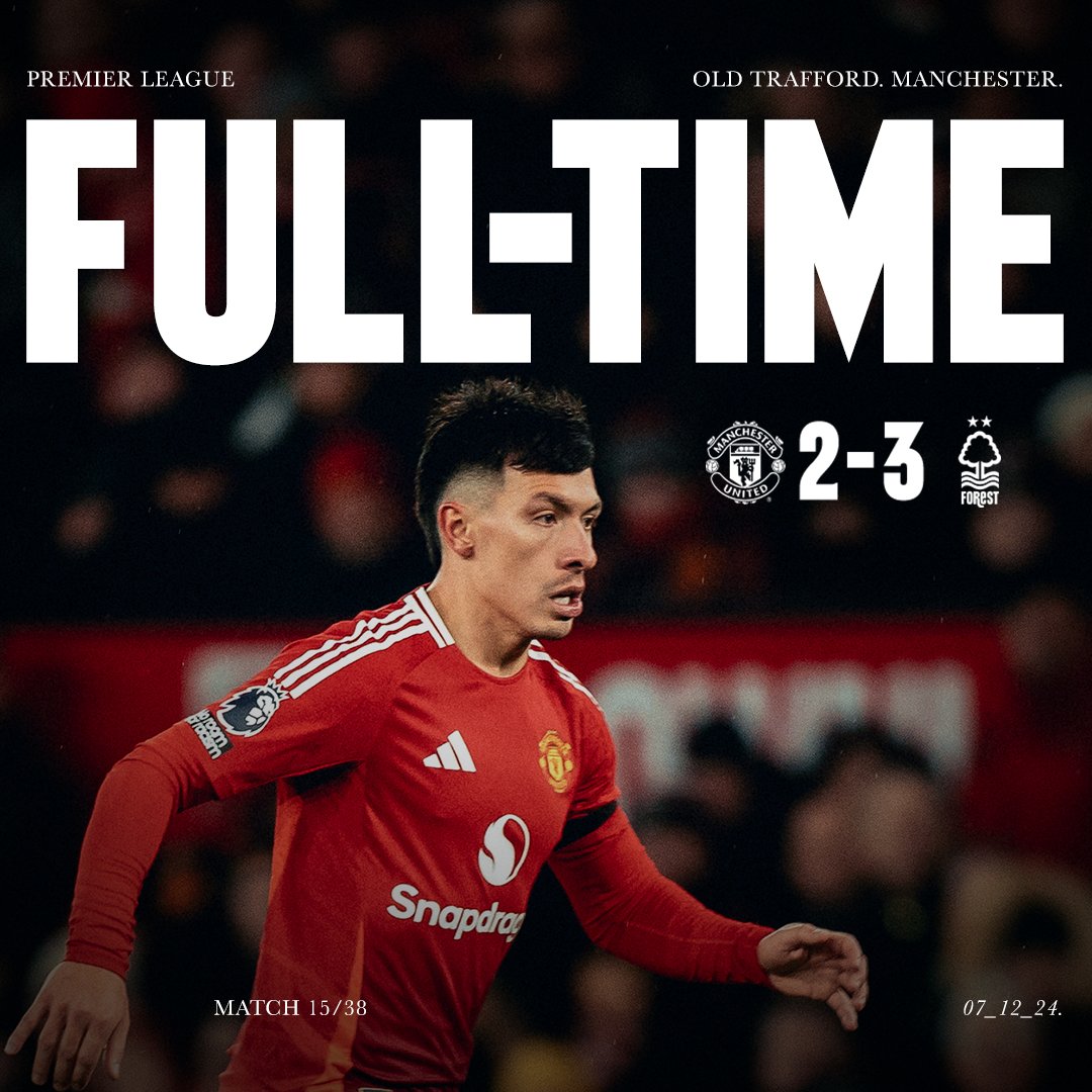 ManUtd's tweet photo. A narrow defeat at Old Trafford.

#MUFC || #MUNNFO
