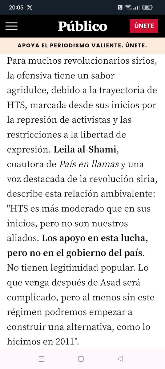 Se está acusando a la autora de apoyar el yihadismo cuando explícitamente habla de la desconfianza del pueblo sirio ante HTS