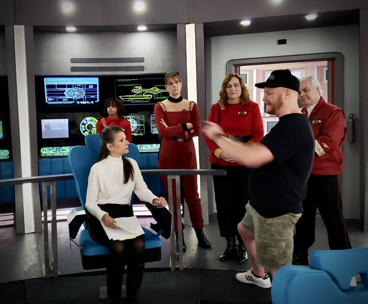 On the set of #FarragutForward - one of the biggest Star Trek Fan productions ever!

Director <a href="/ThatJohnnyKguy/">Johnny K</a> and cast talk through a scene. 

#kaoticastudios #farragutfilms #startrek #fanfilm