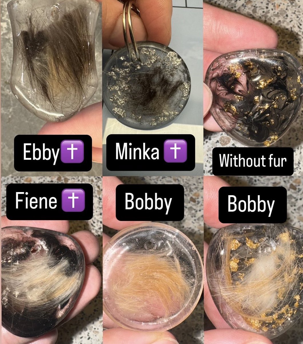WildMarischia's tweet photo. Since I’m sick. But lying in bed is too boring. I once tested something with uv resin. Which I have recently. And with fur from our cats. That I collected as a memory 🥰 Bobby was diagnosed with cancer https://t.co/AaSbIAN6f8