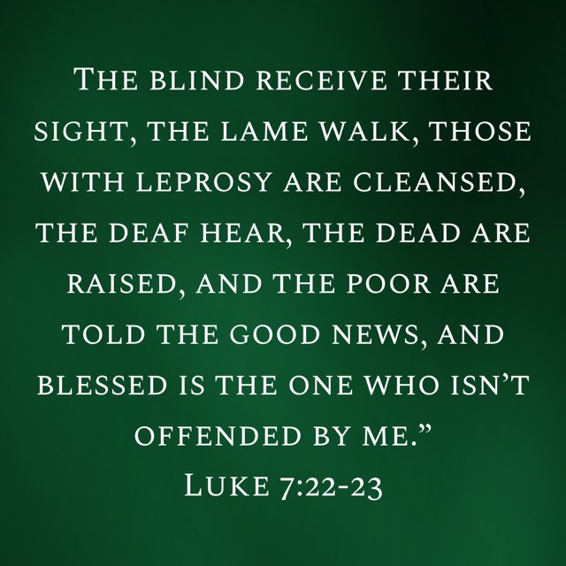 jasonbollinger's tweet photo. In a world offended by everything, it’s important to understand that the fullness of Jesus is available to those who are not offended by Him but put their Faith in Him. What an incredible chapter. #luke7 #advent #prepareHimroom https://t.co/53Q8FOXcs7
