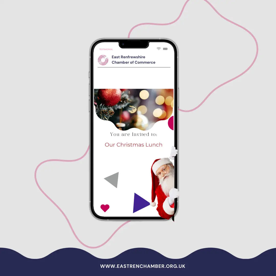 We're excited about our Christmas lunch on Thursday. Will you be there?

Date: Thursday, December 12
Time: 12pm to 2pm
Venue: Orchard Park Hotel in Giffnock

Cost: Members - £35 including VAT
          Non-members - £45 including VAT

To book: eastrenchamber.org.uk/events-2/chris…