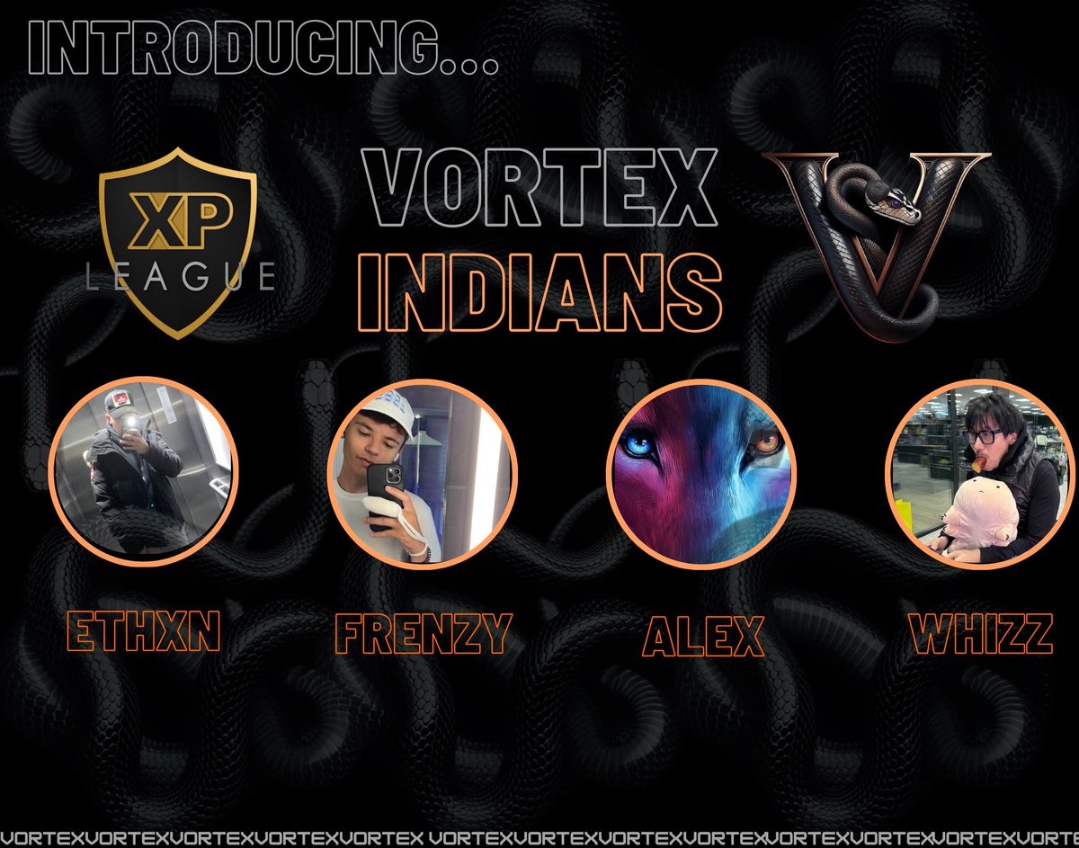 TheVortexGG_'s tweet photo. 🚨ROSTER ANNOUCEMENT🚨
Competing in Division 5 in @XP_Europe for us will be Vortex Indians🇮🇳

@Whizzeed @FrenzyAM_ @Ethxnb4 @ADFusion_ https://t.co/IVR8PEPCDZ