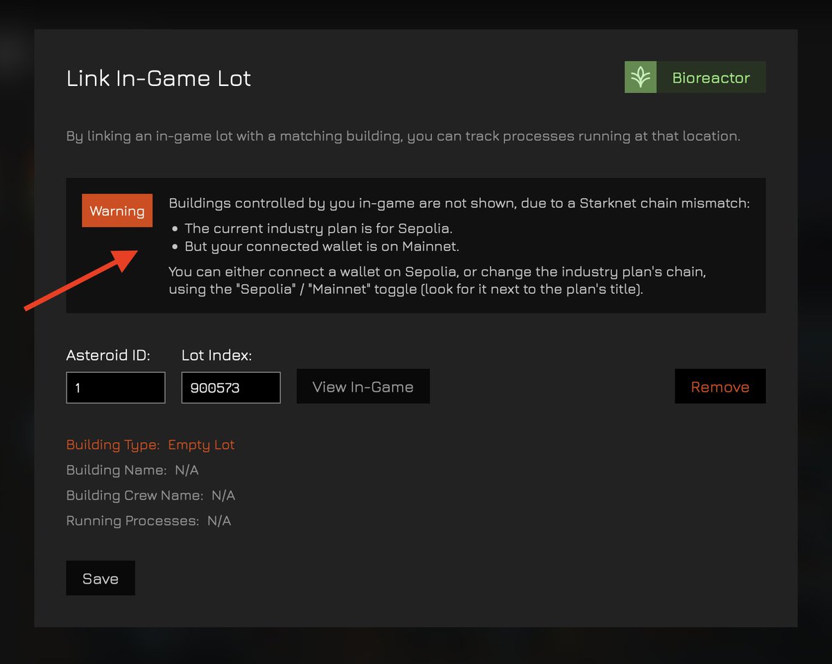 ... also a filter for your asteroids, to solve the debilitating first-world problem of having too many buildings, on too many asteroids in <a href="/influenceth/">Influence</a>.

... plus a warning, if your current industry plan is configured for a different chain, than your connected <a href="/Starknet/">Starknet 🐺🐱</a> wallet.