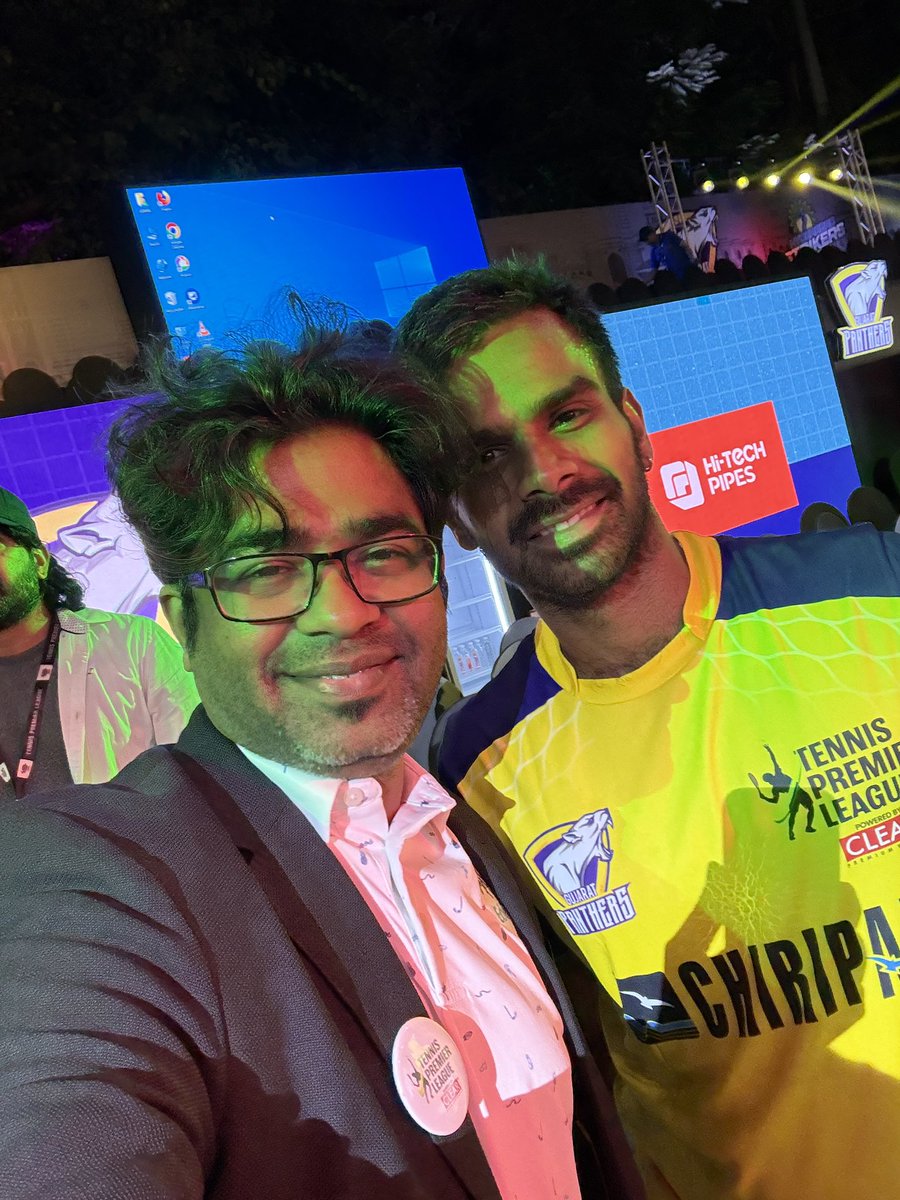 ussonline's tweet photo. With #India’s No 1 #Tennis player @nagalsumit #SumitNagal #Nagal #TennisPremierLeague https://t.co/AbqtD7v9AQ