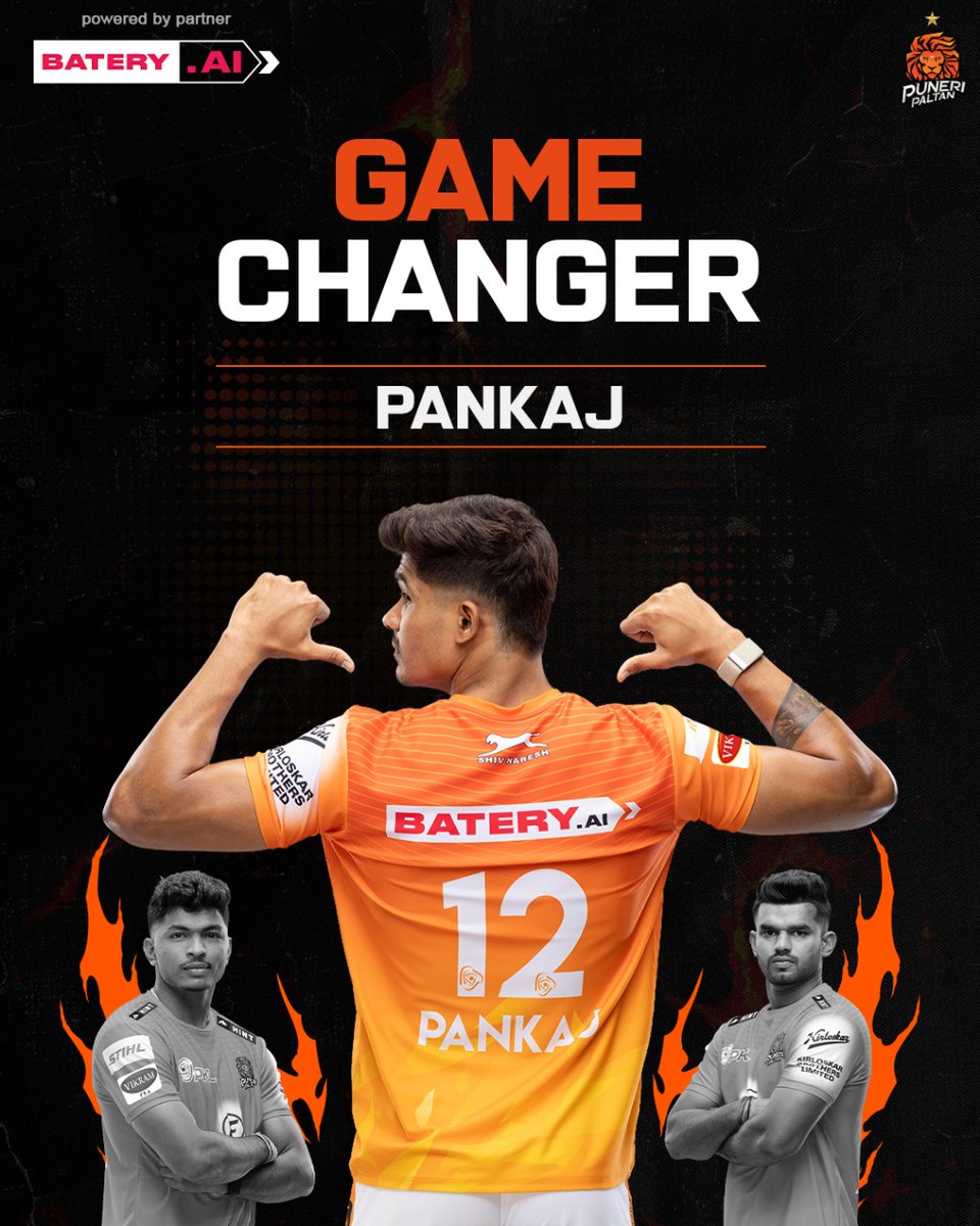PuneriPaltan's tweet photo. A masterstroke performance by #Pankajmohite who almost changed the game in our favor.
A well deserved "Game changer of the Match"
#Match17 | #UPYvsPUN | #PuneriPaltan | #PaltangiriContinues | #पुन्हाहोऊदेPaltangiri | #PKL11 | #ProKabaddi https://t.co/n5JQTWPFG9