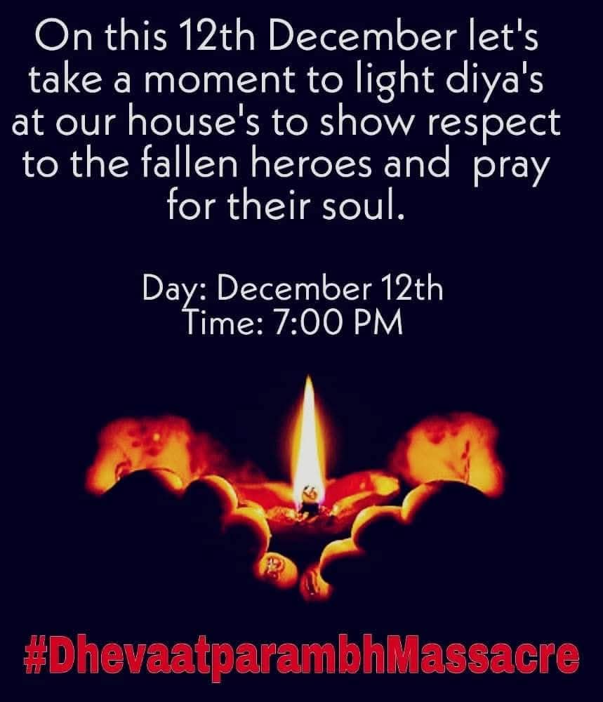 MohanDevaiah's tweet photo. Don't forget to Light Diya on 12th December! Respect to people who sacrificed their lives 🙏
#239years
#DhevaatparambhMassacre
#Dhevaatparambh
#Kodava
@yaduveerwadiyar
@brijeshkalappa
@girishalva
@santhammaiah
@Sunil_Bariyanda
@kodavaame
@poovayya
@jaiKODAVAAME https://t.co/lXUnG2oRlB