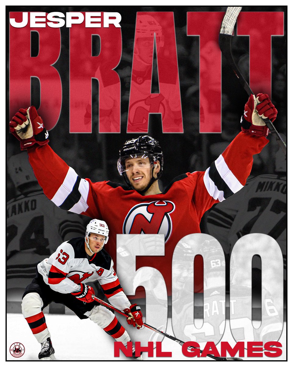 lfb87designs's tweet image. Jesper Bratt 
500 Career NHL Games
New Jersey Devils
#jesperbratt #jbitbpitnhl #newjerseydevils #njdevils #letsgodevils 
@TheBrattPack63 @LockedOnDevils