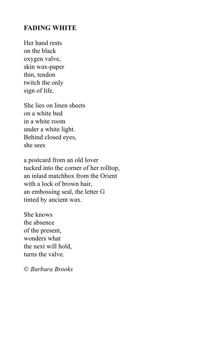 IrisJournal's tweet photo. “Fading White,” by Barbara Brooks. We are highlighting entries from our previous publications; this evocative piece was featured in our 2005 issue. How do you feel when you read this? https://t.co/mw2Gjr8leT