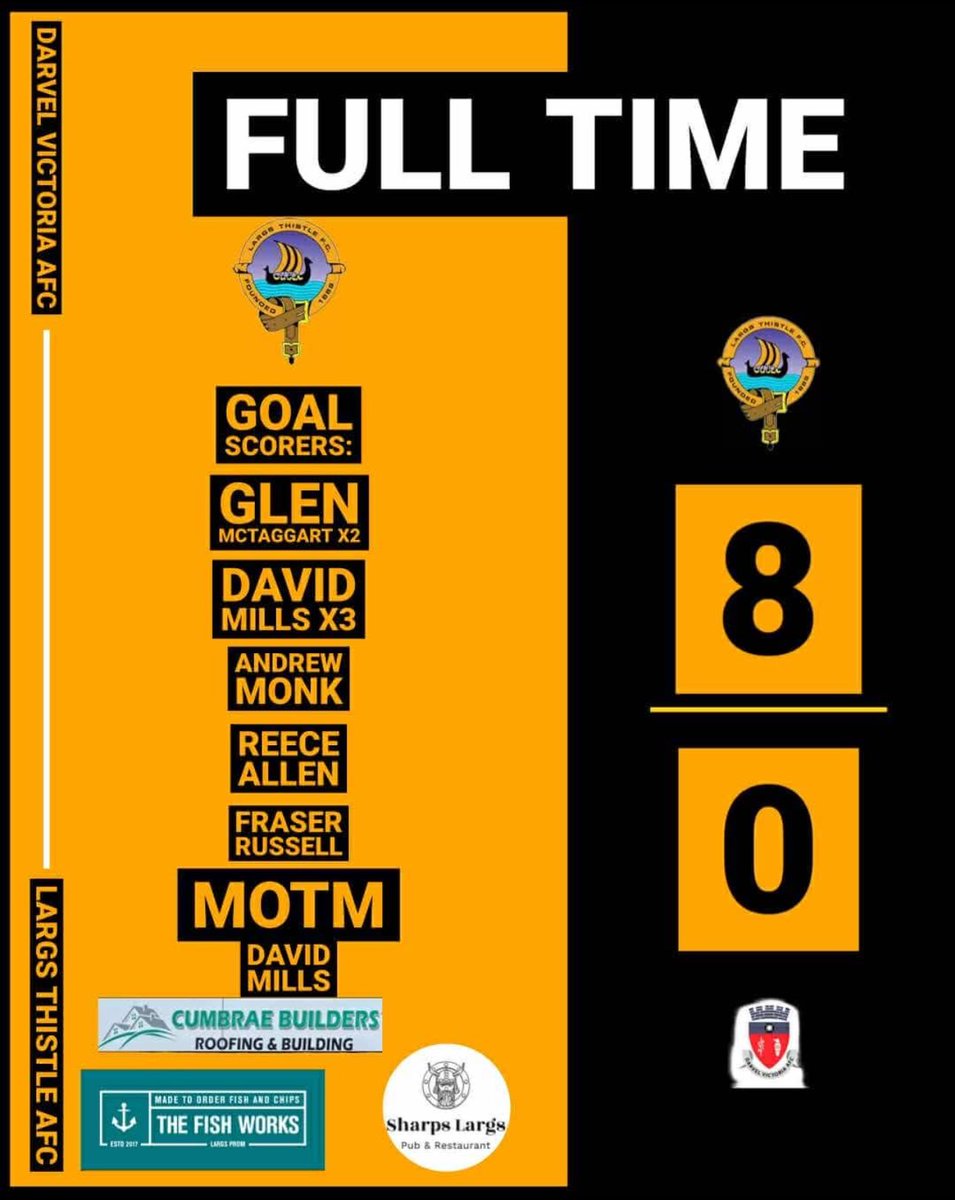 We progress into the semi final of the Donsport trophy with an 8-0 victory over Darvel vics 🤝🏼