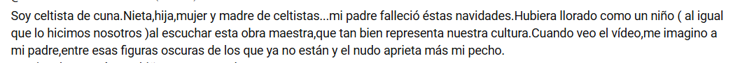SHkBk_GRX's tweet photo. Llevo semanas que me ha dado por escuchar el himno del centenario del Celta de Vigo (soy de Andalucía) de forma compulsiva y me he topado con este comentario. Llevo una hora llorando. El fútbol puede ser algo precioso. https://t.co/NbfcQ4XPf5