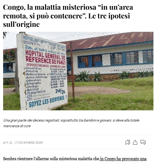 l'allarme può rientrare, stanno morendo solo neri, per fortuna. E questo è il giornale più "progressista" in italia, eh