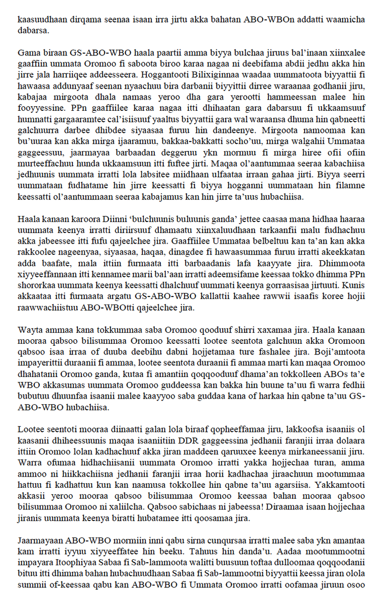 OLF_OLA's tweet photo. Murtii fi Kutannoolee Walgahii Gumii Sabaa ABO-WBO                                                   
                   (Ibsa ABO-WBO) https://t.co/oMhymLLC6K