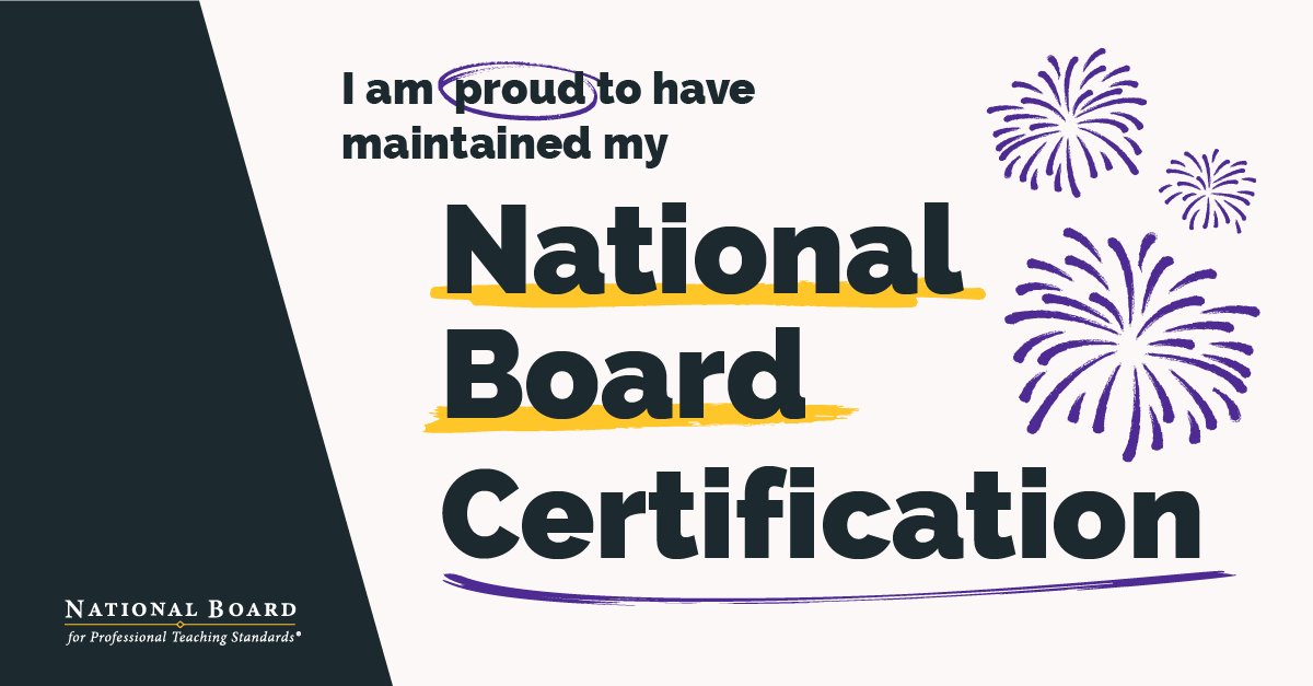 Proud moment! 🌟 Maintaining my National Board Certification means my teaching continues to meet the highest standards set by our profession. Honored to share that I’ve earned another 5 years of #NBCTStrong status. Let’s keep inspiring and growing! 💪 #IAmAnNBCT <a href="/NBPTS/">National Board</a>