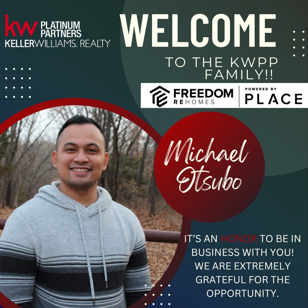 OtsuboMichael's tweet photo. I’m thrilled to share that I’ve joined the Freedom RE Homes team at Keller Williams Platinum Partners, located at 3751 NE Ralph Powell Road, Lee’s Summit, MO! https://t.co/8a1WfuBynk