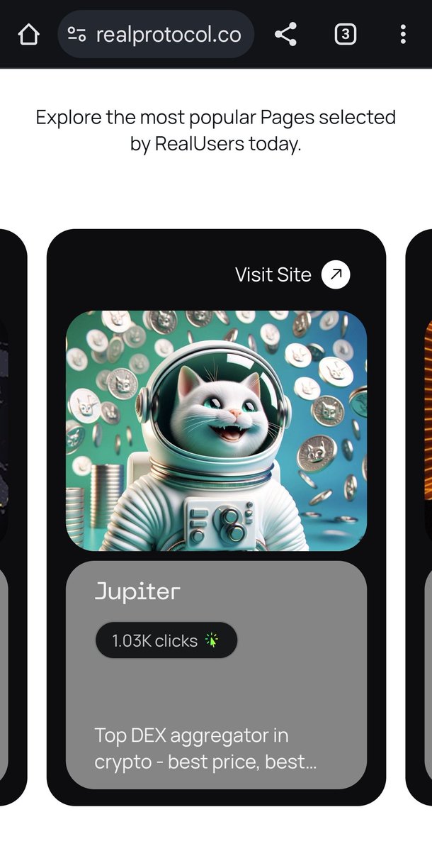 za warudo (@zawarudonft) on Twitter photo Wow! Over 1,000 clicks on Jupiter Exchange through the <a href="/realprotocolco/">Real Protocol</a> verified links directory, designed to help you stay safe from clicking the wrong links!
Use my referral code WARUDO when you sign up to earn extra points! 🎁 Wow! Over 1,000 clicks on Jupiter Exchange through the <a href="/realprotocolco/">Real Protocol</a> verified links directory, designed to help you stay safe from clicking the wrong links!
Use my referral code WARUDO when you sign up to earn extra points! 🎁