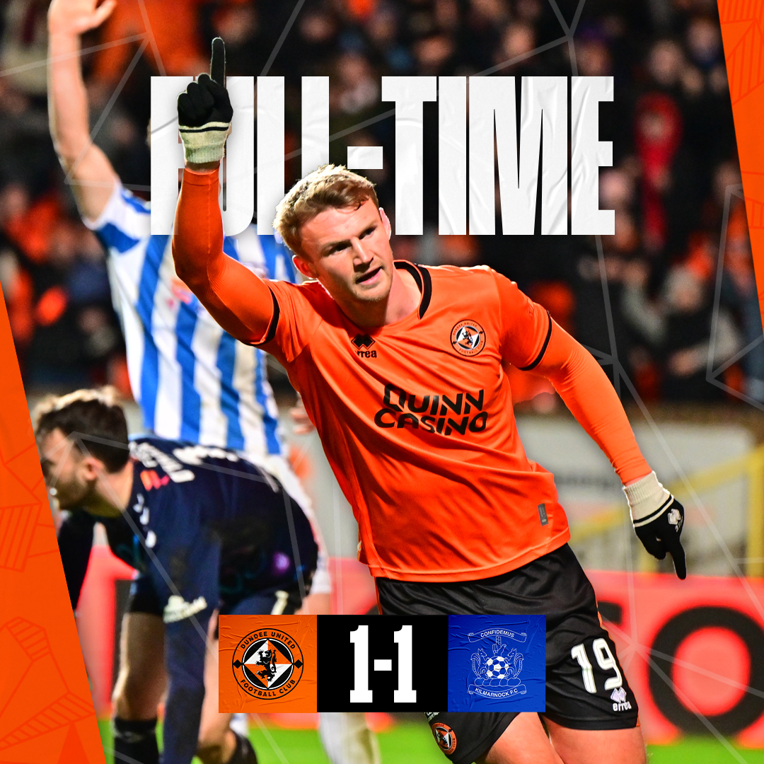 dundeeunitedfc's tweet photo. Despite Sam Dalby's birthday goal, the points are shared after a late, late penalty for Kilmarnock. ⏹️

🍊1⃣-1⃣🐿️  | #UTDKIL | #DUFC https://t.co/ZltSfuDu3D