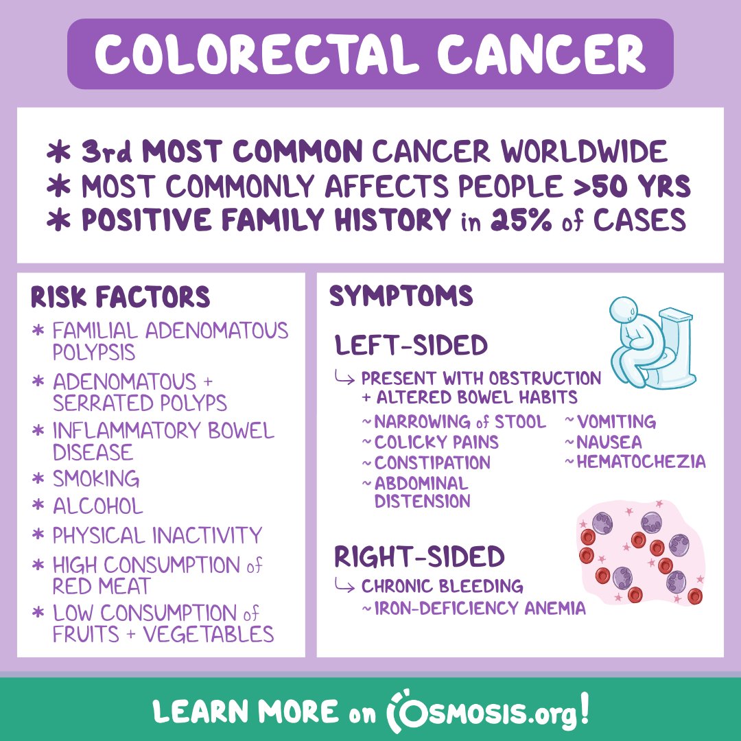 OsmosisMed's tweet photo. Did you know #ColorectalCancer is the third most common cancer worldwide? Check out today's #PathologyReview in support of #ColorectalCancerAwarenessMonth.
Learn more: https://t.co/2RUWyoNWc3
Try Osmosis from Elsevier for free: https://t.co/8xMe6PpK8X https://t.co/Z1q2qWzZV3