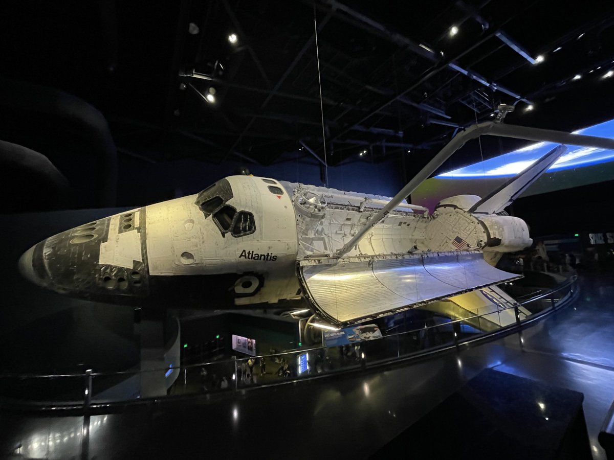 ExploreSpaceKSC's tweet photo. #DiscoverSomethingReal when you come face to face with space shuttle Atlantis. After completing 33 missions to space, Atlantis now calls #KennedySpaceCenter Visitor Complex home. https://t.co/OVzAEXvIvZ
