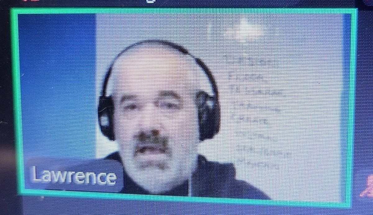 Ritterton's tweet photo. Next up at #ASPROM is @romanmosaics, so excited to have a voice for telegram posts, and he's talking about what is learned from doing modern reproduction mosaic work. His intro was straight forward!
#Mosaic
Design
Floor
Tesseract
Training
Create
Install
Seal/Grout
Maintain https://t.co/zjc7N2ZKPn