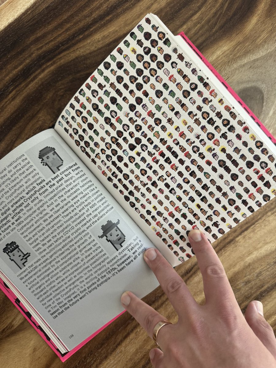alexisohanian's tweet photo. I was very happy to contribute a small interview to this massive tome! Great work on #CryptoPunksBook @phaidonpress @cryptopunks https://t.co/bOV87gMcqR