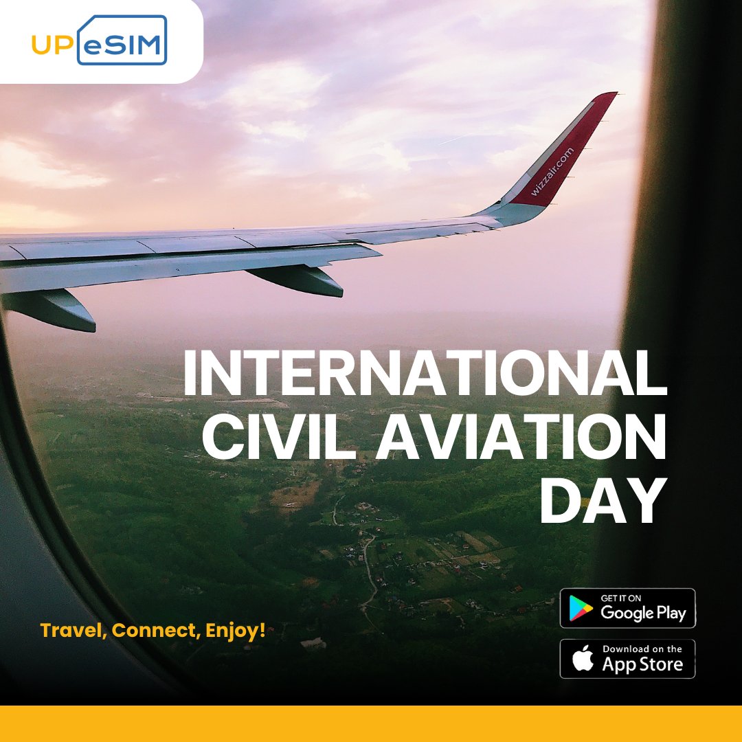 ✈️ Happy International Civil Aviation Day! ✈️ 

Today, we celebrate the incredible impact of civil aviation in connecting people.

Travel, Connect, Enjoy

Visit our website: upesim.com

#InternationalCivilAviationDay #FlyTheWorld #Aviation