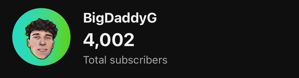 TSE | BigDaddyG (@imbigdaddyg) on Twitter photo Man, thank you guys so much for 4,000 subs on YouTubeโค๏ธ 
Canโt believe how much weโve grown and I canโt thank yโall enough for this๐๐ฝ
The grind continues๐ค buff smoke. Man, thank you guys so much for 4,000 subs on YouTubeโค๏ธ 
Canโt believe how much weโve grown and I canโt thank yโall enough for this๐๐ฝ
The grind continues๐ค buff smoke.