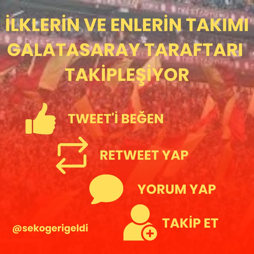 GALATASARAY'A GÖNÜL VERENLER
KALICI TAKİPLEŞMEYE BAŞLAYALIM
 💛❤️💛❤️💛❤️💛

#GALATASARAYLILARTAKİPLEŞİYOR
#GALATASARAYlılarTakiplesiyor 
#GT #BEĞEN #RT 🔥🔥🔥🔥
#HEDEF25 #HEDEF5
#BJKvFB
#FBvBJK