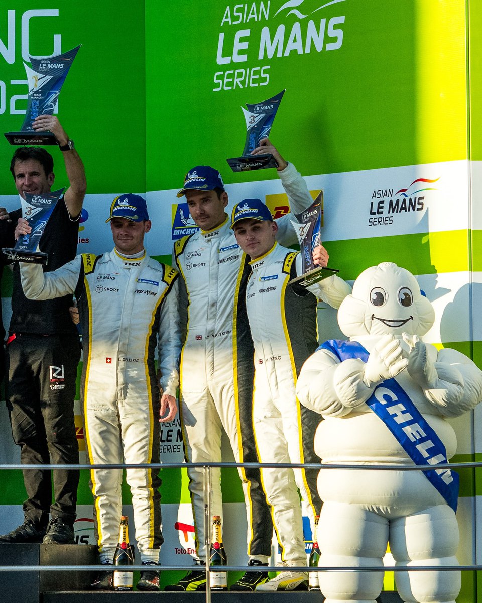 OfficialTFSport's tweet photo. What a start to the Asian Le Mans Series 🍾 #PureRxcing 

P3 in Race 1 🥉 and we are starting from P2 for Race 2 tomorrow. Amazing job from everyone – let’s keep pushing! 💥

#AsianLeMans #TFSport #PureRxcing #4HSepang https://t.co/BFcqKeXUgn