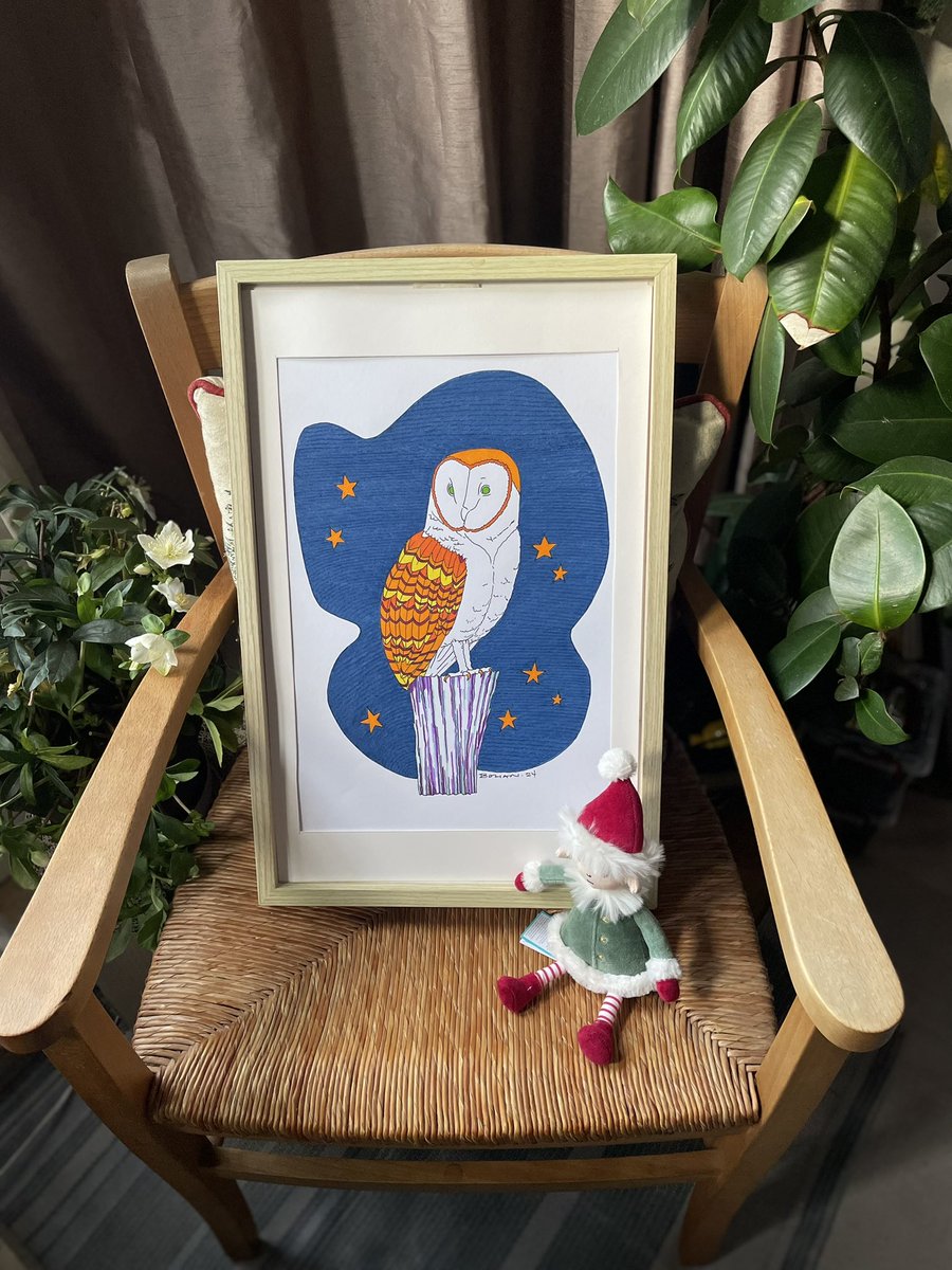 RobertBohan's tweet photo. I really love barn owls &amp; this one is from my sister’s farm in Carlow. There’s something otherworldly about these birds &amp; how humans tend not to annoy them!

Barn Owl (2024) | Original ink on paper drawing by Robert Bohan https://t.co/UNwZoSEX32